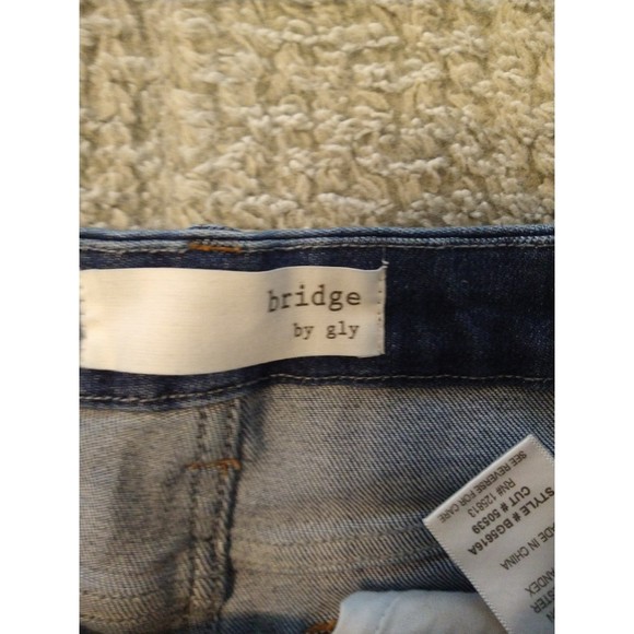 Bridge by gly buckle ultra high rise  ankle distressed jeans Sz 26 Boho Summer - Picture 7 of 9